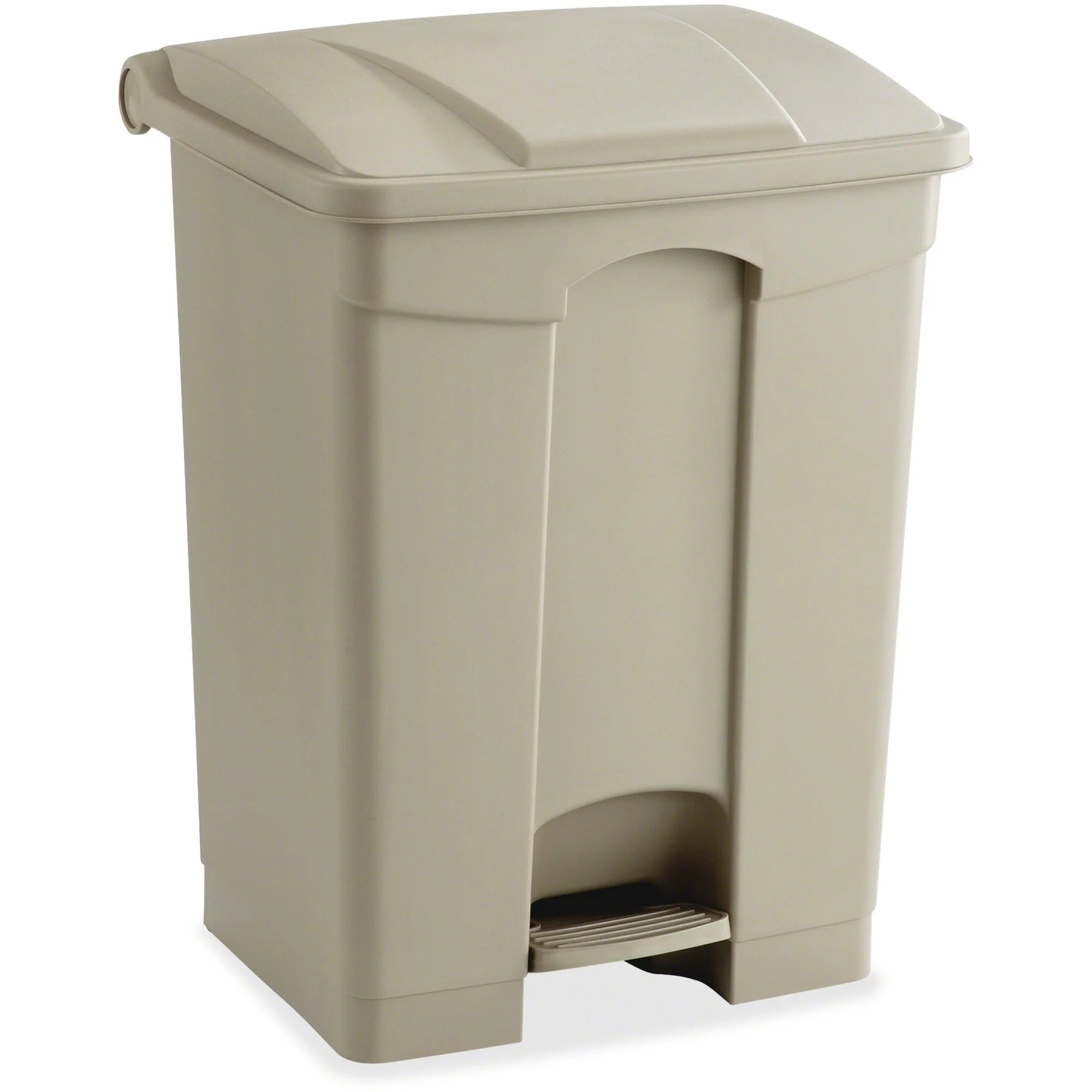 Safco Plastic Step-on Waste Receptacle - 17 gal Capacity - Tan - Containers & Lids