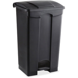 Safco Plastic Step-on Waste Receptacle - 23 gal Capacity - Black - Containers & Lids