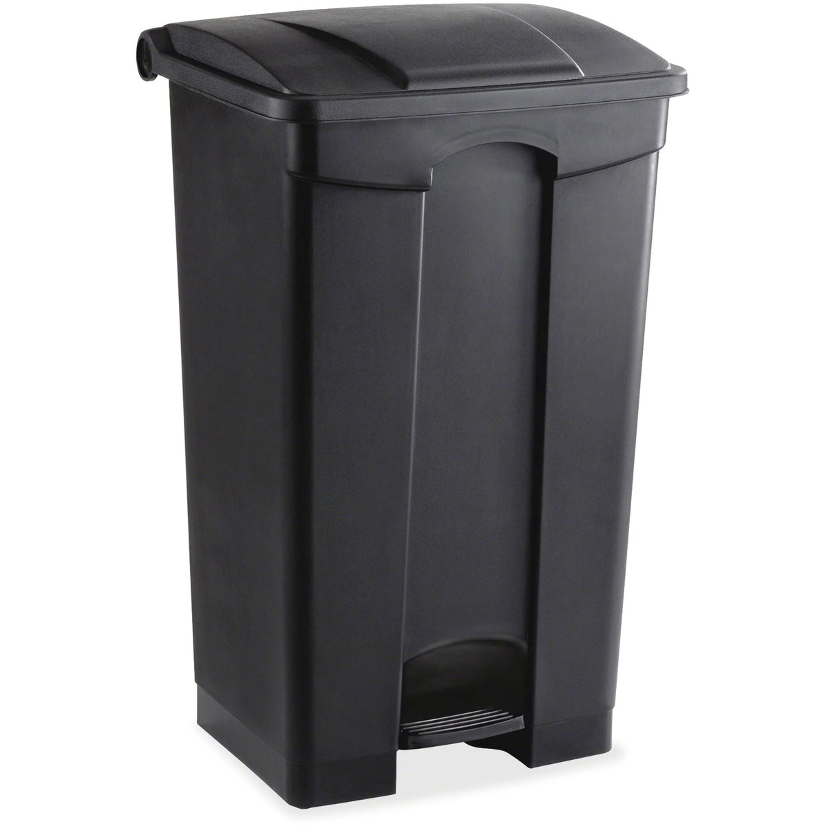 Safco Plastic Step-on Waste Receptacle - 23 gal Capacity - Black - Containers & Lids