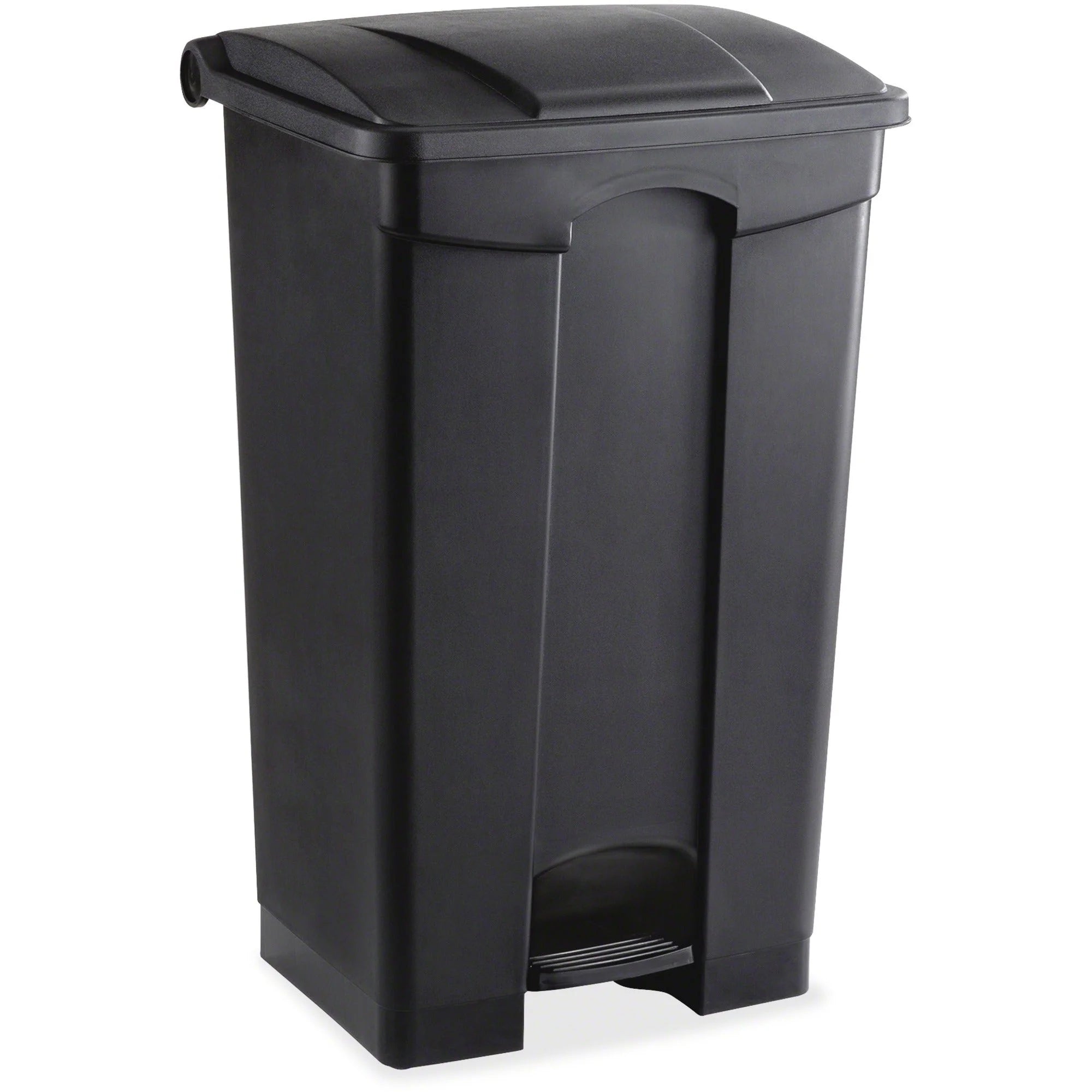 Safco Plastic Step-on Waste Receptacle - 23 gal Capacity - Black - Containers & Lids