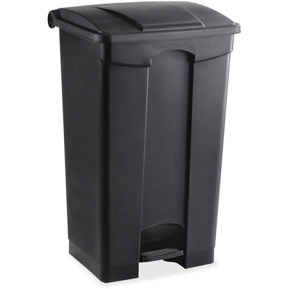 Safco Plastic Step-on Waste Receptacle - 23 gal Capacity - Black - Containers & Lids