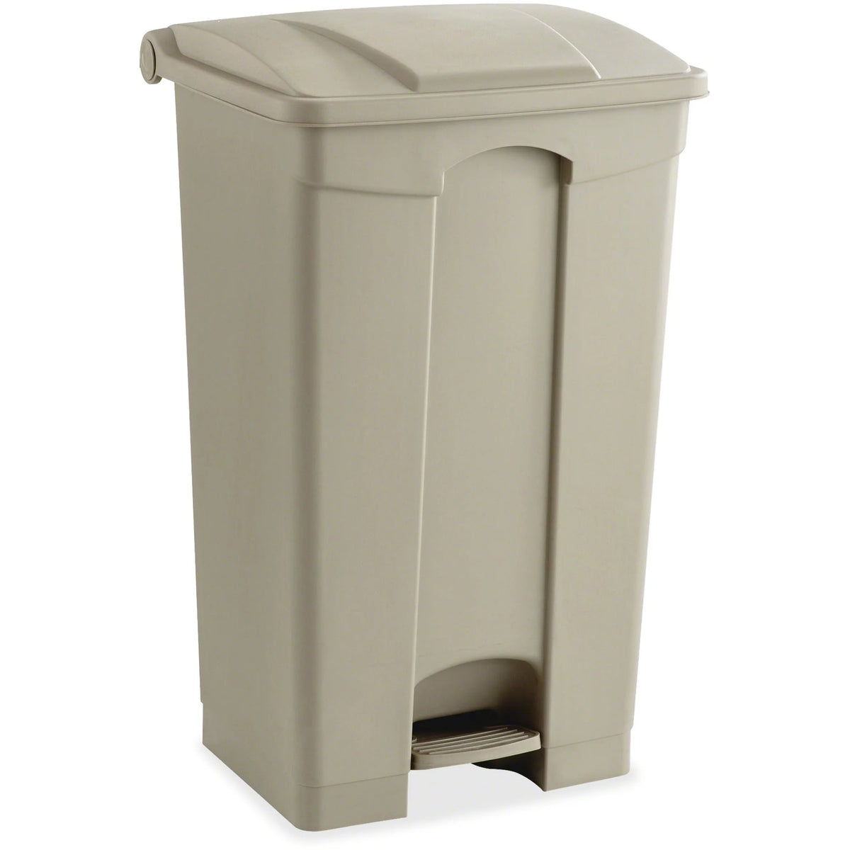 Safco Plastic Step-on Waste Receptacle - 23 gal Capacity - Tan Color - Containers & Lids