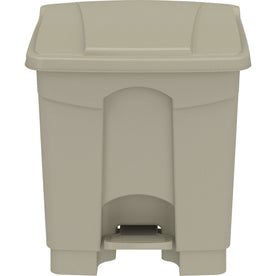 Safco Plastic Step-on Waste Receptacle - 8 gal Capacity - Easy to Clean - Containers & Lids