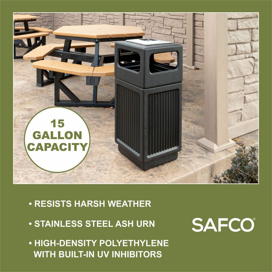 Safco Recessed Panels Waste Receptacle - Alternate-Image2
