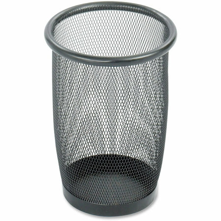 Safco Round Mesh Wastebasket - 3 Quart Capacity - Steel - Black - Waste Containers & Lids