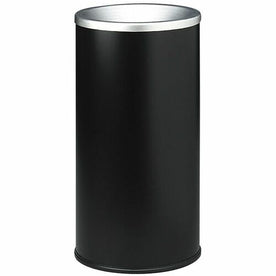 Safco Sand Fill Ash Urns: Round Steel Black - 10’’ Opening - 20’’ Height - Smoking Receptacles