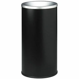 Safco Sand Fill Ash Urns: Round Steel Black - 10’’ Opening - 20’’ Height - Smoking Receptacles