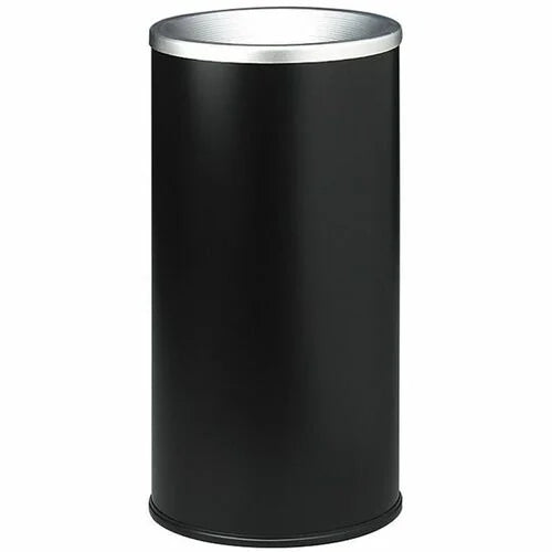 Safco Sand Fill Ash Urns: Round Steel Black - 10’’ Opening - 20’’ Height - Smoking Receptacles