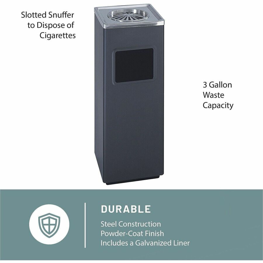 Safco Sandless Square Ash Urn/Trash Receptacle - Alternate-Image2