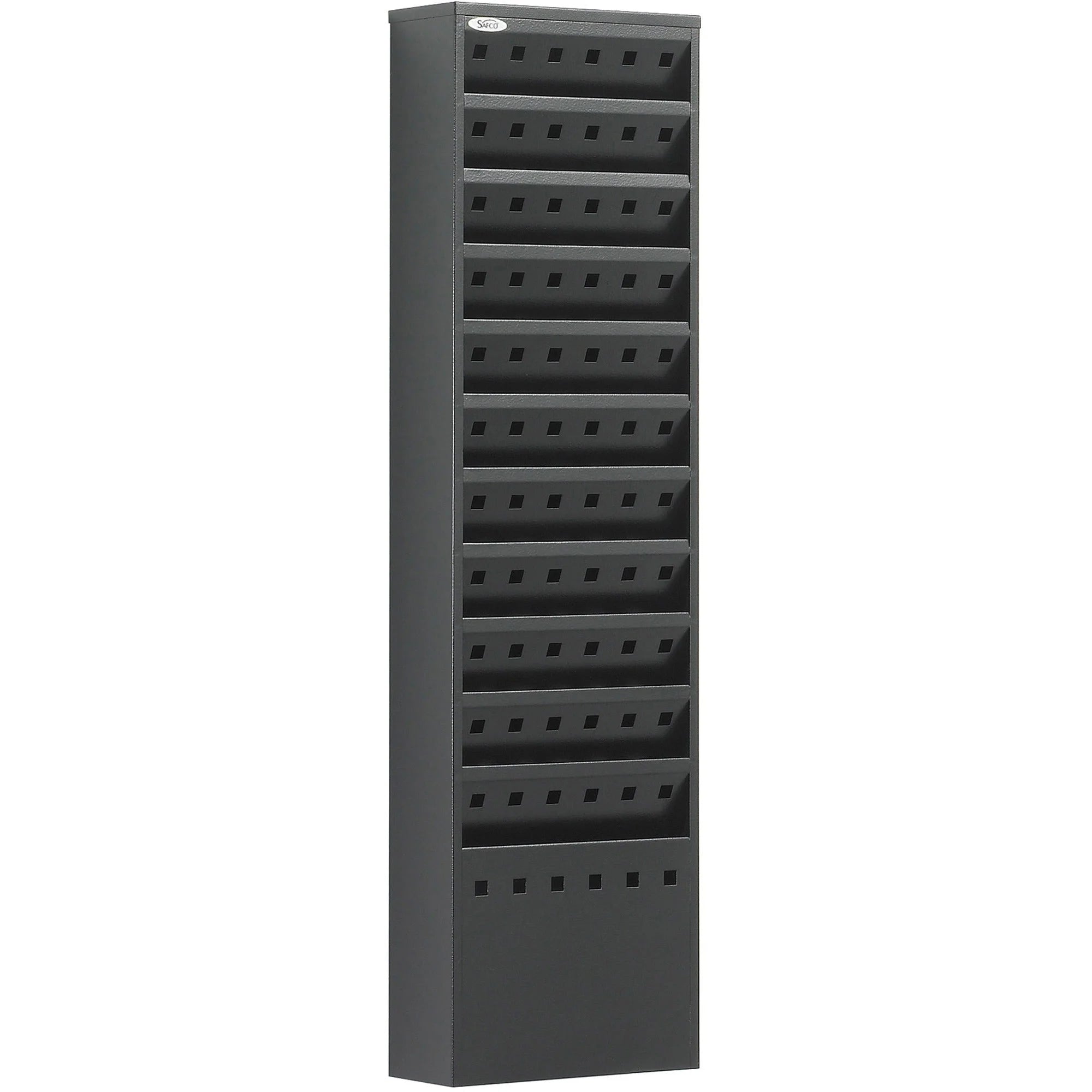 Safco Steel Magazine Rack - 11 Pockets Black Floor Stand - Display Racks