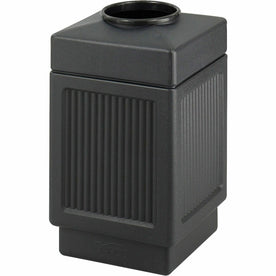 Safco Waste Receptacle: 38 gal Capacity Indoor/Outdoor Polyethylene - Black - Containers & Lids