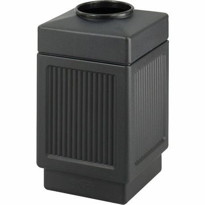 Safco Waste Receptacle: 38 gal Capacity Indoor/Outdoor Polyethylene - Black - Containers & Lids