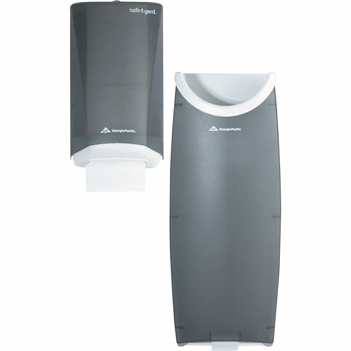 Safe-T-Gard® Door Tissue Dispenser/Trash Receptacle - Center Pull Dispenser - 3.1’’ Height x 8.3’’ Width 5’’ Depth