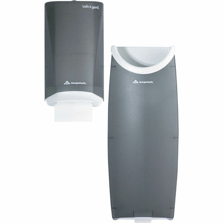 Safe-T-Gard® Door Tissue Dispenser/Trash Receptacle - Center Pull Dispenser - 3.1’’ Height x 8.3’’ Width 5’’ Depth
