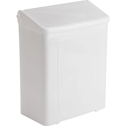 Safe-Use Wall-Mountable Sanitary Napkin Receptacle - White Plastic - 10.6’’ x 9’’ 4.6’’ - Dispenser