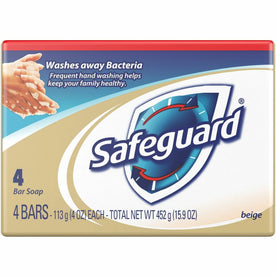 Safeguard Deodorant Bar Soap: Bath & Skin Care - 4 oz Clear - 4/Pack - Hand Soaps/Cleaners