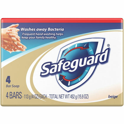 Safeguard Deodorant Bar Soap: Bath & Skin Care - 4 oz Clear - 4/Pack - Hand Soaps/Cleaners