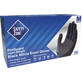 Safety Zone Black Nitrile Gloves - Medium Size 9.65’’ Length - Latex-Free Comfortable & Textured - General Purpose