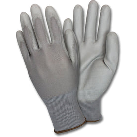 Safety Zone Poly Coated Knit Gloves - XXL Gray - Industrial