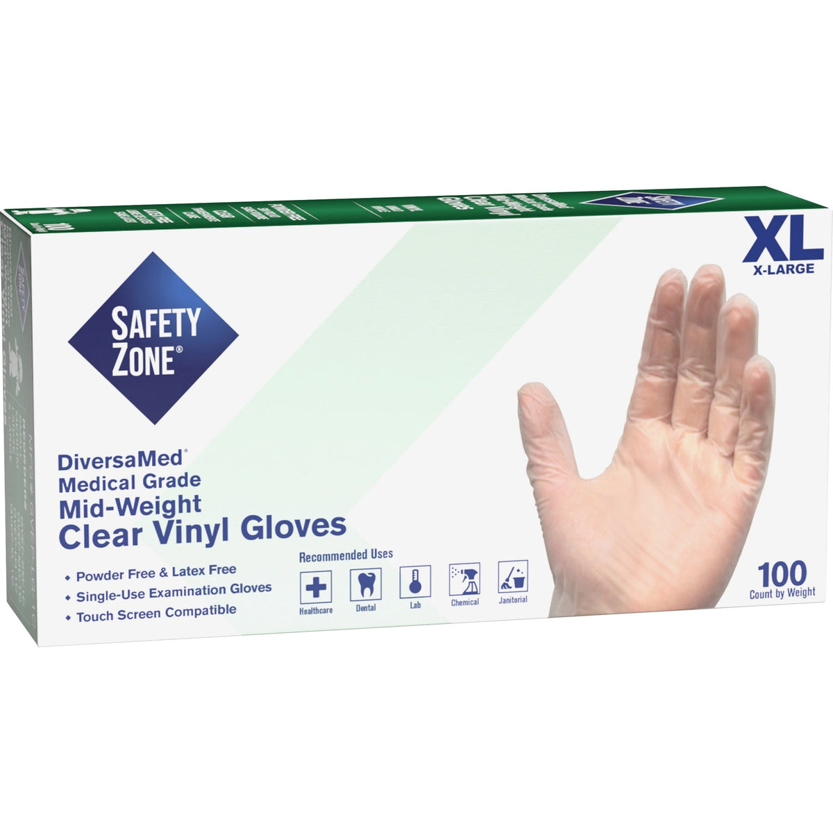 Safety Zone Powder Free Clear Vinyl Gloves - 2000
