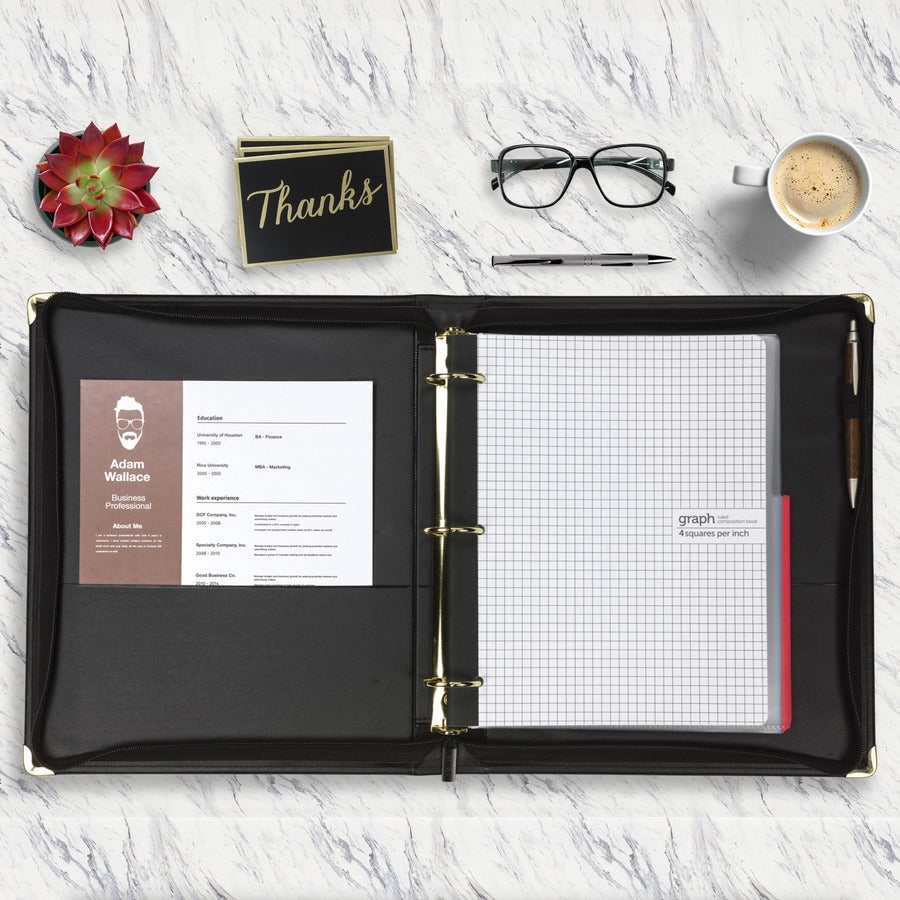 Samsill Samsill Classic 1.5 Inch Professional Binder with Zipper Closure - Black - Alternate-Image1