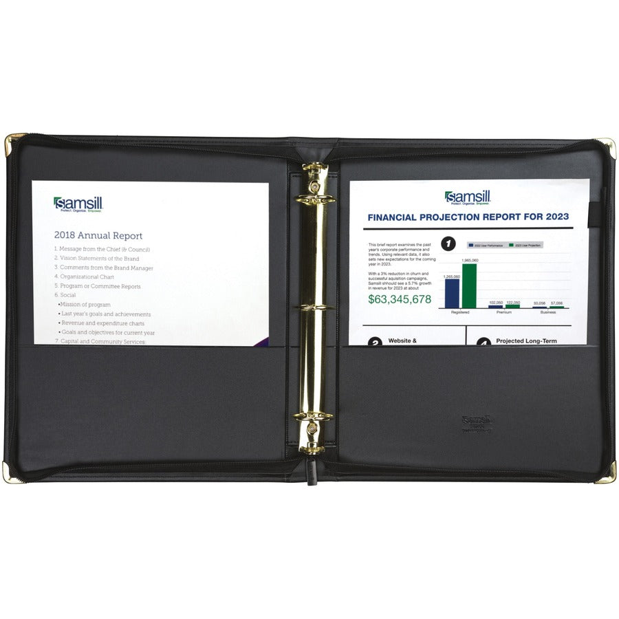 Samsill Samsill Classic 1.5 Inch Professional Binder with Zipper Closure - Black - Alternate-Image3