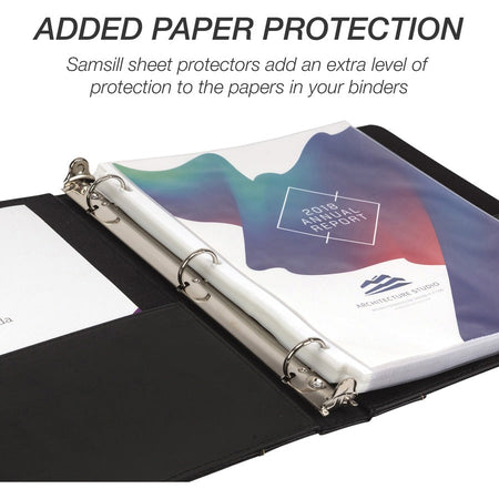 Samsill Contrast Stitch Leather Ring Binder - Alternate-Image5