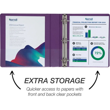 Samsill Durable View Binders - 1 1/2’’ Capacity - 350 Sheets - Assorted Colors - Presentation