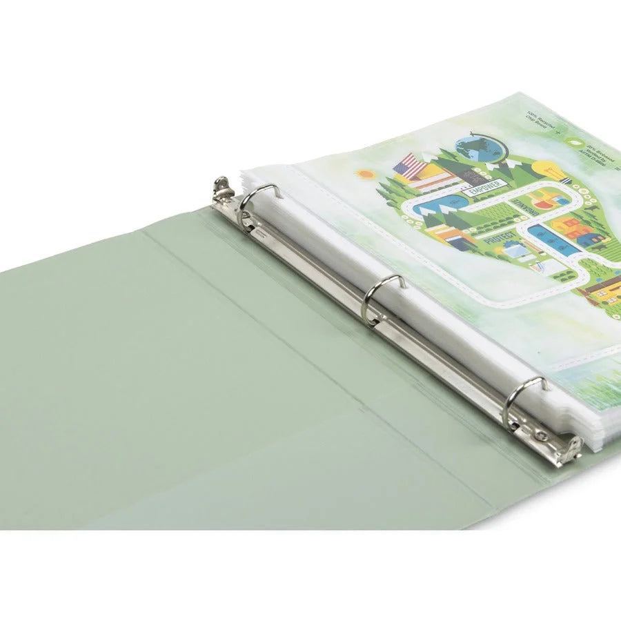 Samsill Eco-Conscious 1’’ View Binder - D-Ring Fasteners Internal Pockets - 4 Pack - Presentation / Binders
