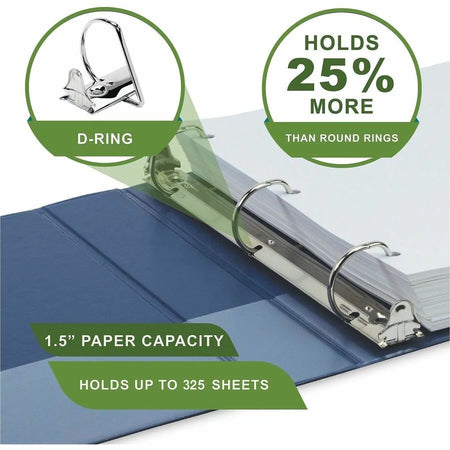 Samsill Eco-Conscious View Binder - 1.5’’ D-Ring - Indigo/Sage/White/Rose - 4 Pack - Presentation / Binders
