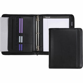 Samsill Letter Pad Folio: 8 1/2’’ x 11’’ Black Vinyl Zipper Closure - Organizer/Zip Binders