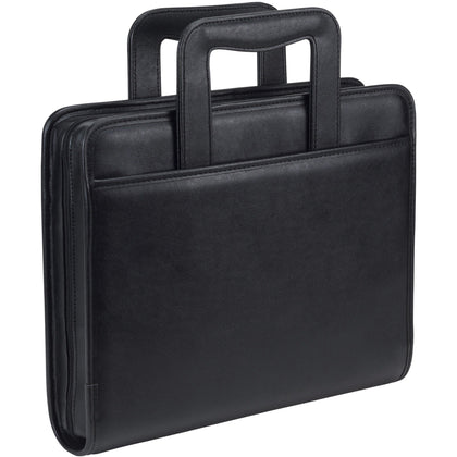 Samsill Letter Portfolio: 8 1/2’’ x 11’’ - Black Vinyl & Leather - Zipper Snap Closure - Organizer/Zip Binders
