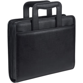 Samsill Letter Portfolio: 8 1/2’’ x 11’’ - Black Vinyl & Leather - Zipper Snap Closure - Organizer/Zip Binders