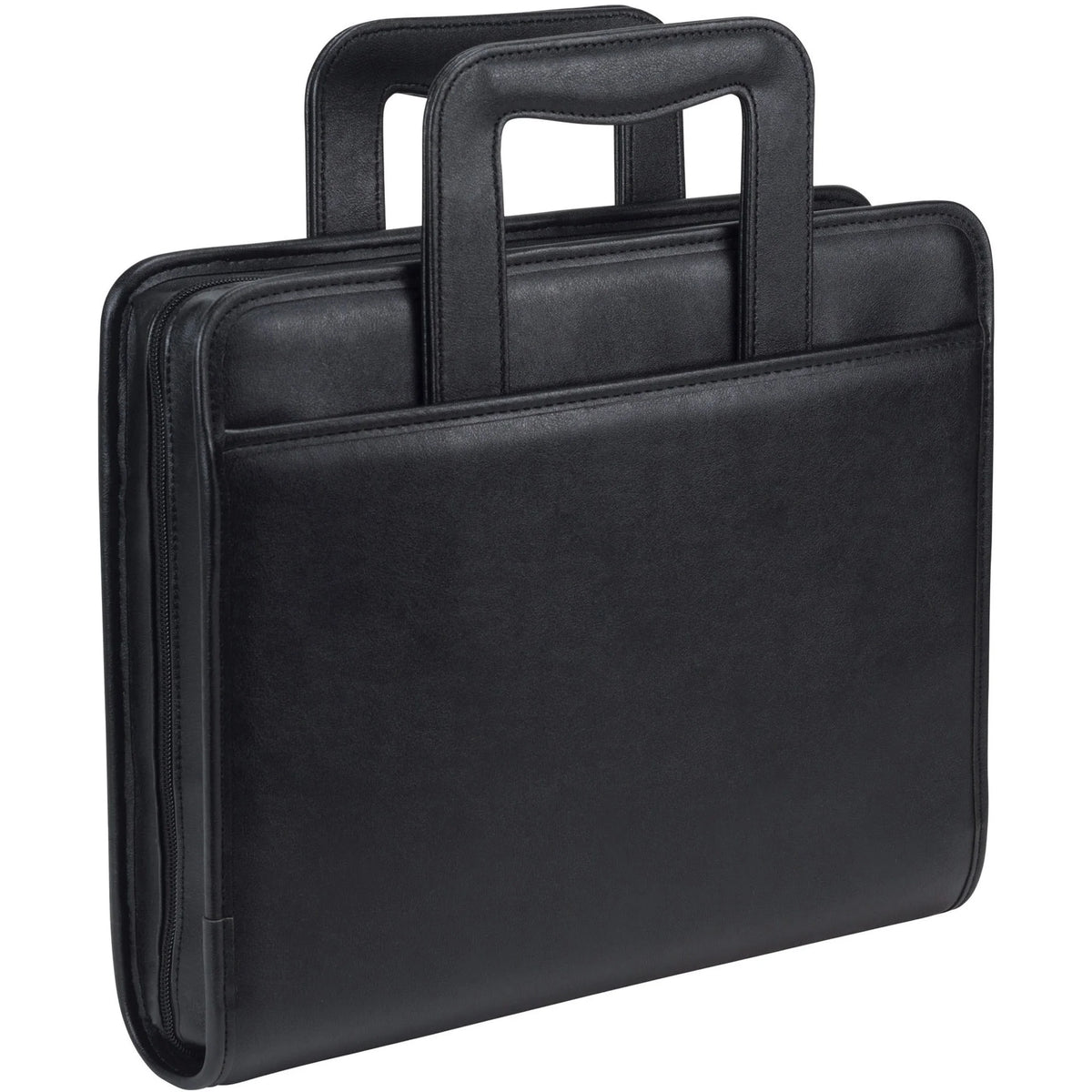 Samsill Letter Portfolio: 8 1/2’’ x 11’’ - Black Vinyl & Leather - Zipper Snap Closure - Organizer/Zip Binders