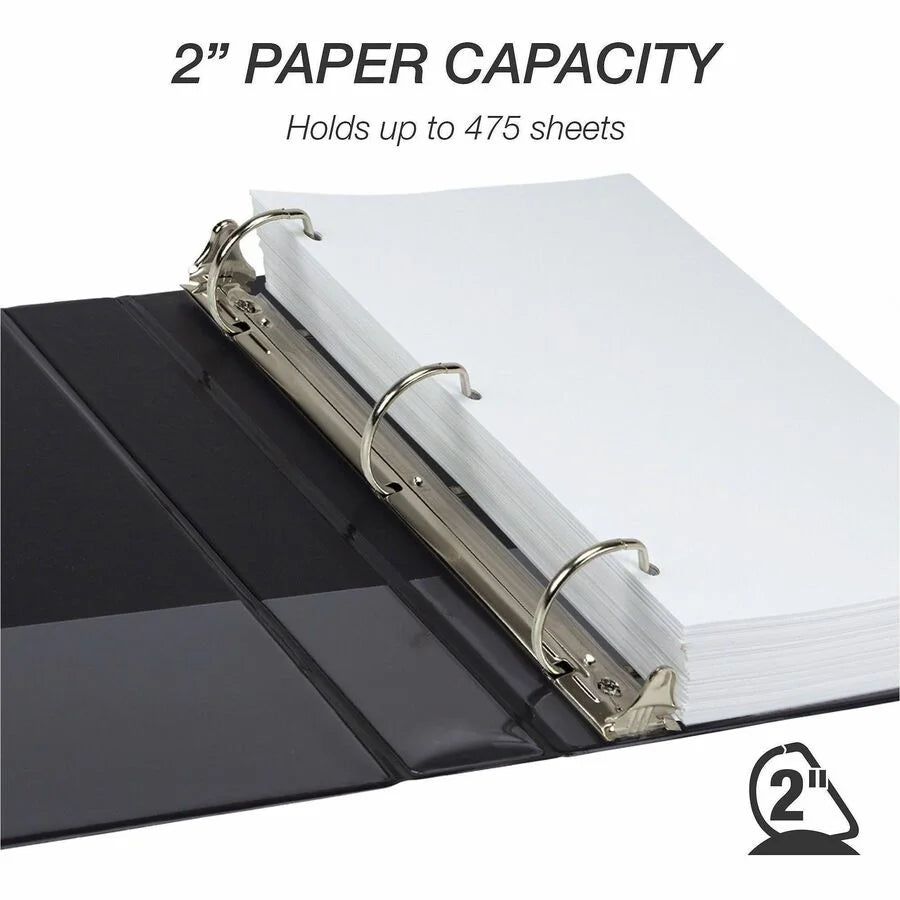 Samsill Ring Binder 8.5x11 - Durable Black 4-Pack - Presentation / View Binders