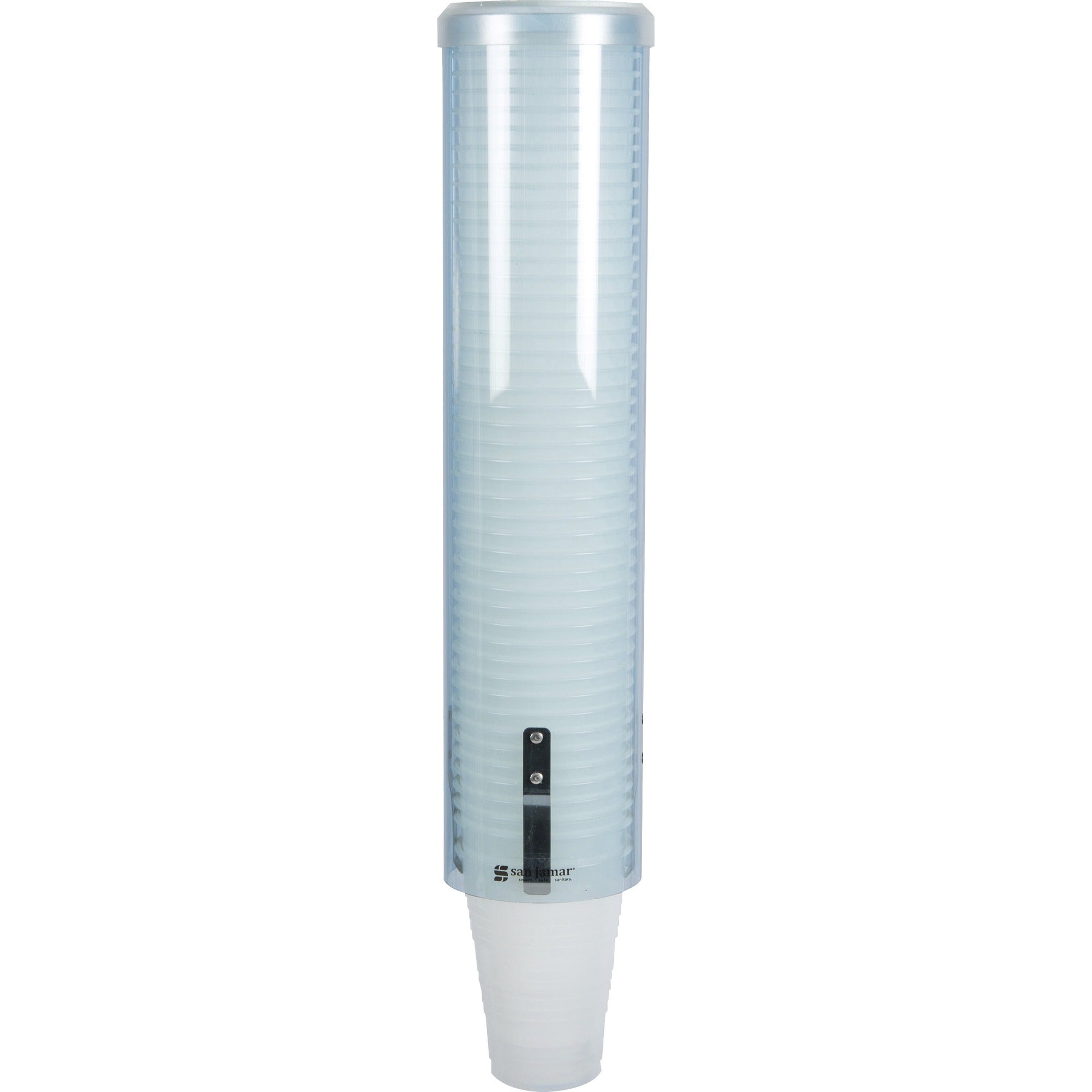 San Jamar Pull-type Water Cup Dispenser - 16’’ Tube - 3.39’’ Rim Diameter - Pull Dispensing - Paper Cups Supported