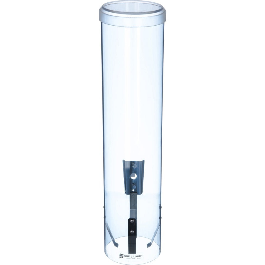 San Jamar Pull-type Water Cup Dispenser - 16’’ Tube - 3.39’’ Rim Diameter - Pull Dispensing - Paper Cups Supported