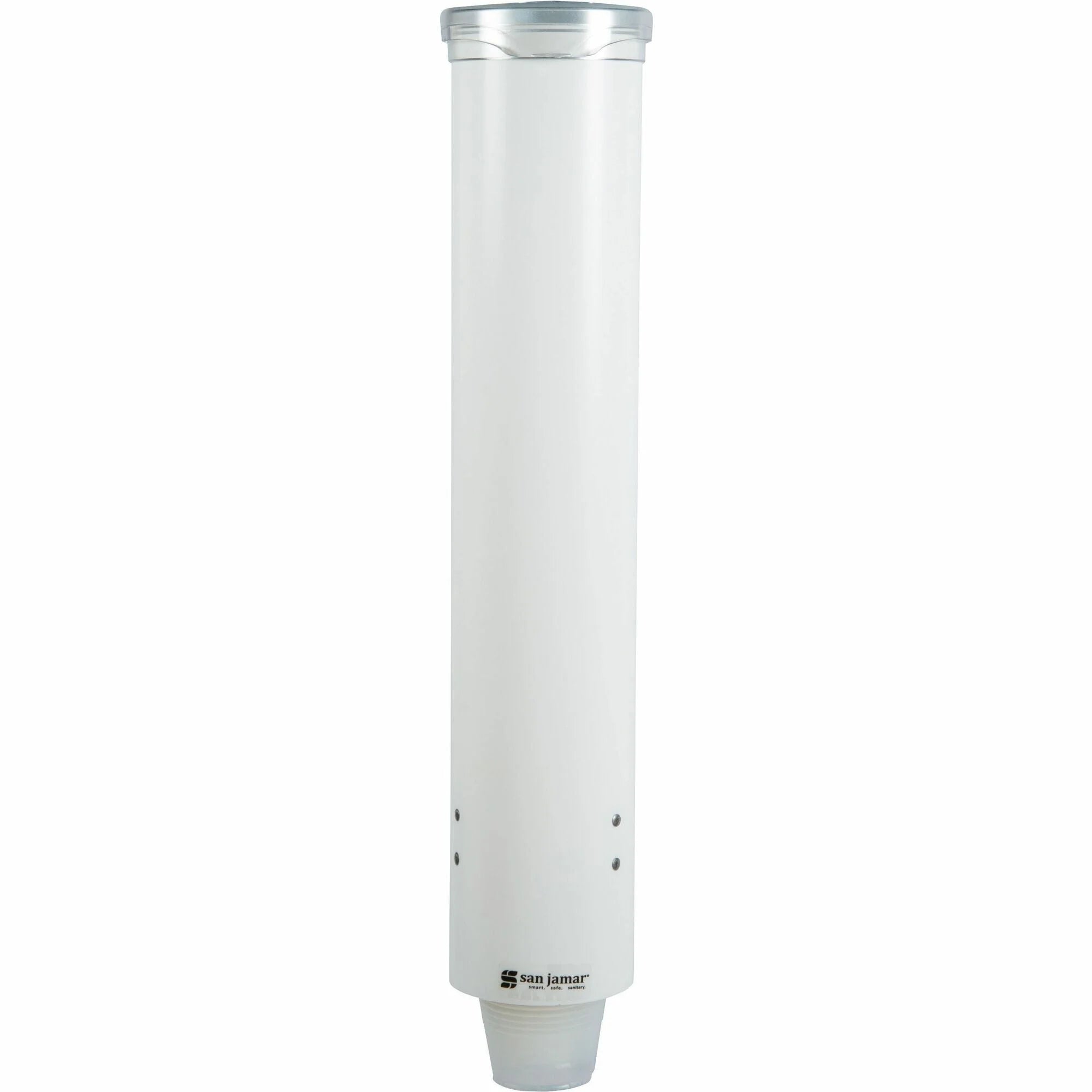 San Jamar Small Pull-type Cup Dispenser - Wall Mountable - Transparent White - Dispensers & Organizers
