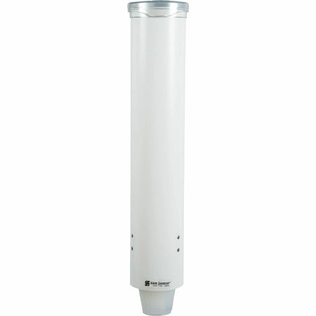 San Jamar Small Pull-type Cup Dispenser - Wall Mountable - Transparent White - Dispensers & Organizers
