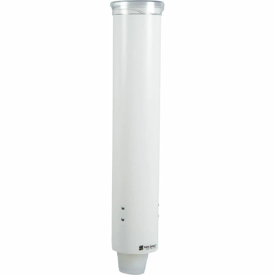 San Jamar Small Pull-type Cup Dispenser - Wall Mountable - Transparent White - Dispensers & Organizers