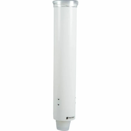 San Jamar Small Pull-type Cup Dispenser - Wall Mountable - Transparent White - Dispensers & Organizers
