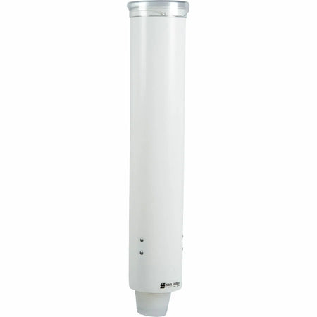 San Jamar Small Pull-type Cup Dispenser - Wall Mountable - Transparent White - Dispensers & Organizers