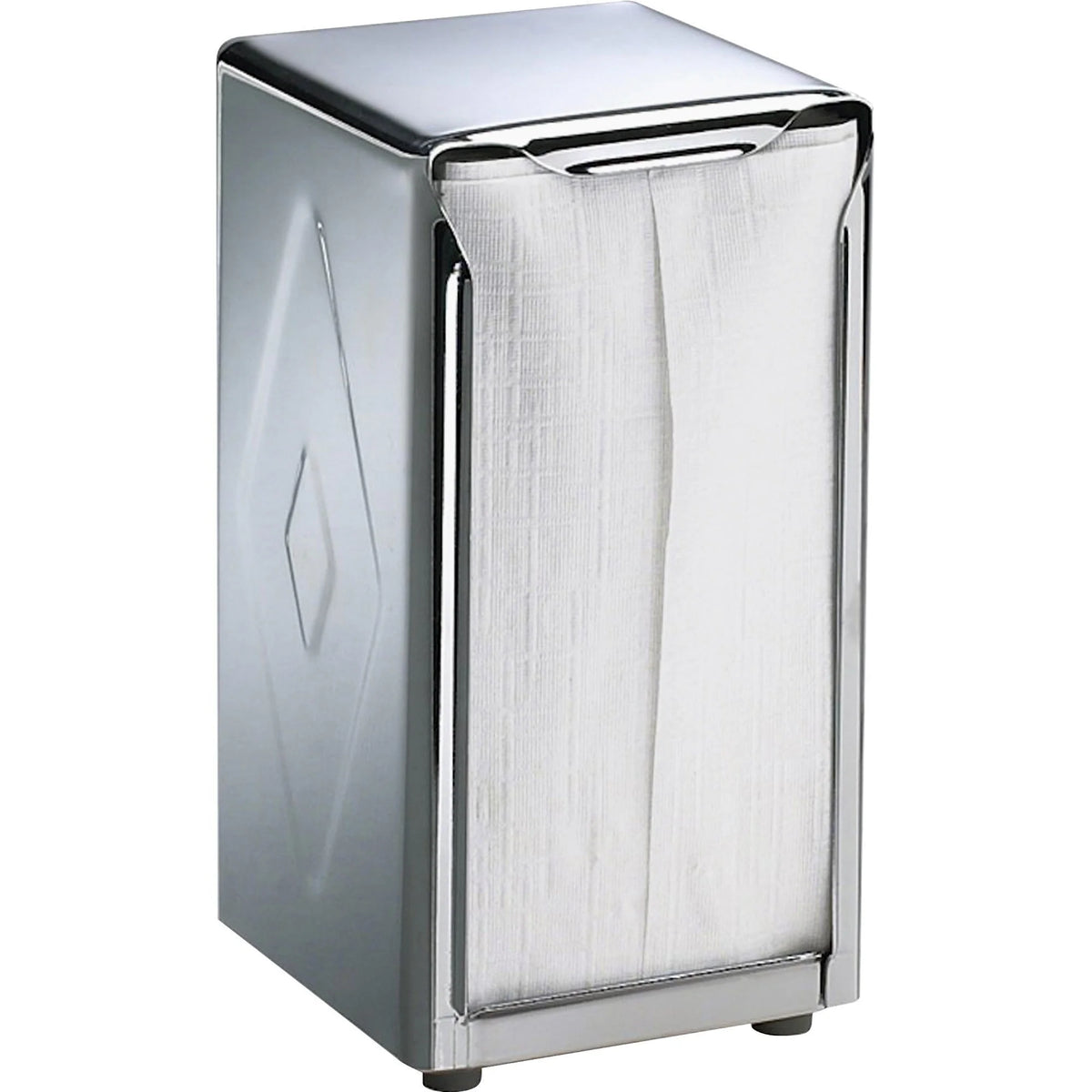 San Jamar Stainless Steel Tabletop Napkin Dispenser 7.5’’ Height x 3.7’’ Width 4’’ Depth 1 Each Tall Fold 150