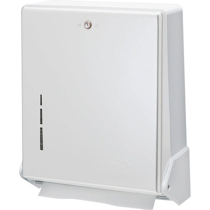 San Jamar True Fold Towel Dispenser: Touch-free Break Resistant - White - Paper Dispensers
