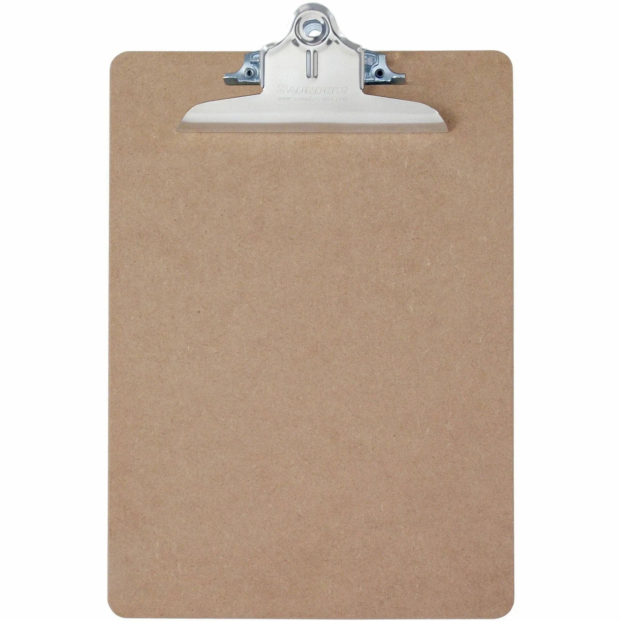 Saunders Brown Hardboard Clipboard - 1’’ Clip - 8.5’’ x 11’’ - Spring - Clipboards