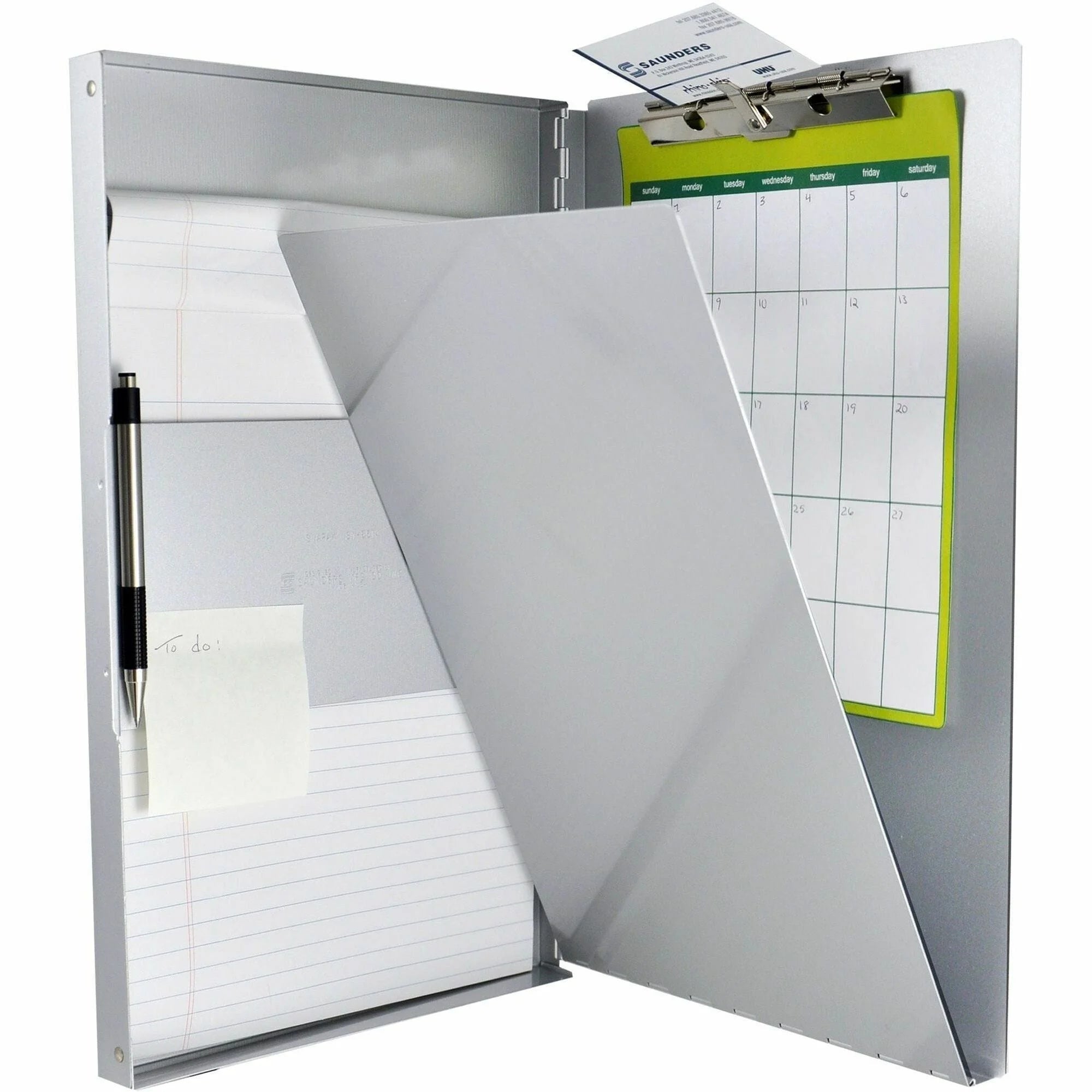 Saunders Snapak Aluminum Form Holder - 0.50’’ Clip - 30 Sheet Storage - Clipboards