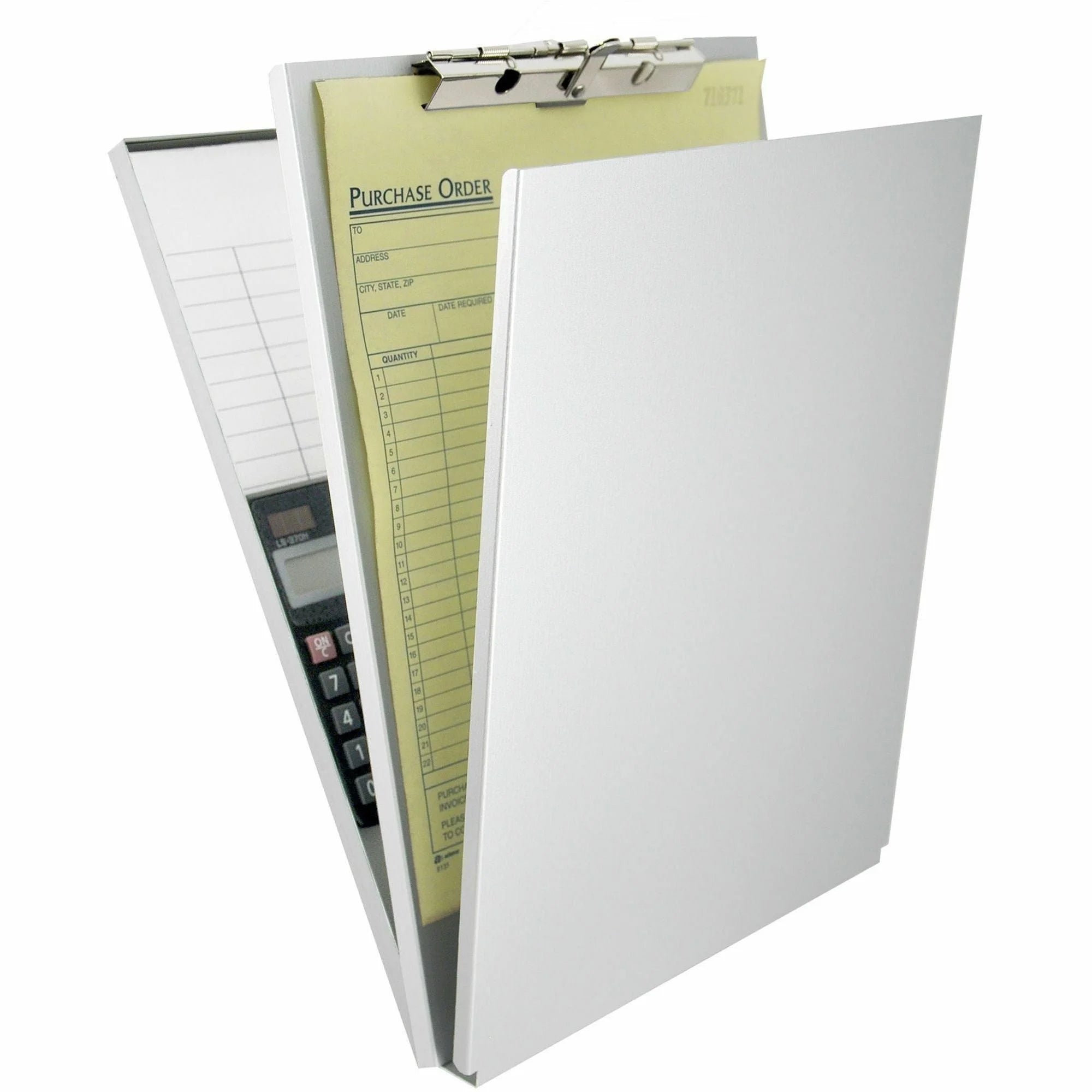 Saunders Top-Opening Storage Clipboard - Aluminum Silver - 1.50’’ Clip - 8 1/2’’ x 12’’ - Clipboards