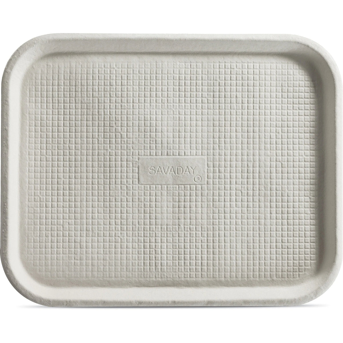 Savaday® Molded Fiber Food Trays - White 1’’ Deep - 100/Carton - Storage