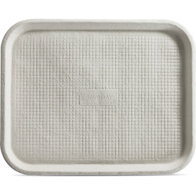 Savaday® Molded Fiber Food Trays - White 1’’ Deep - 100/Carton - Storage