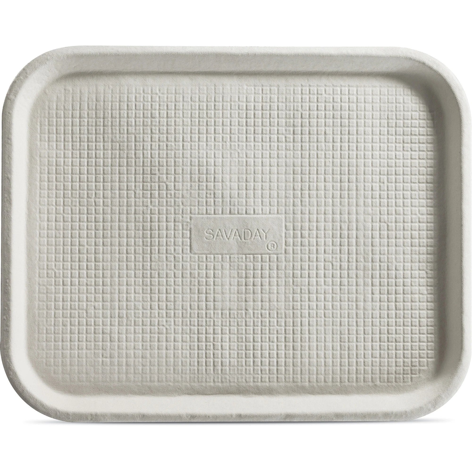 Savaday® Molded Fiber Food Trays - White 1’’ Deep - 100/Carton - Storage